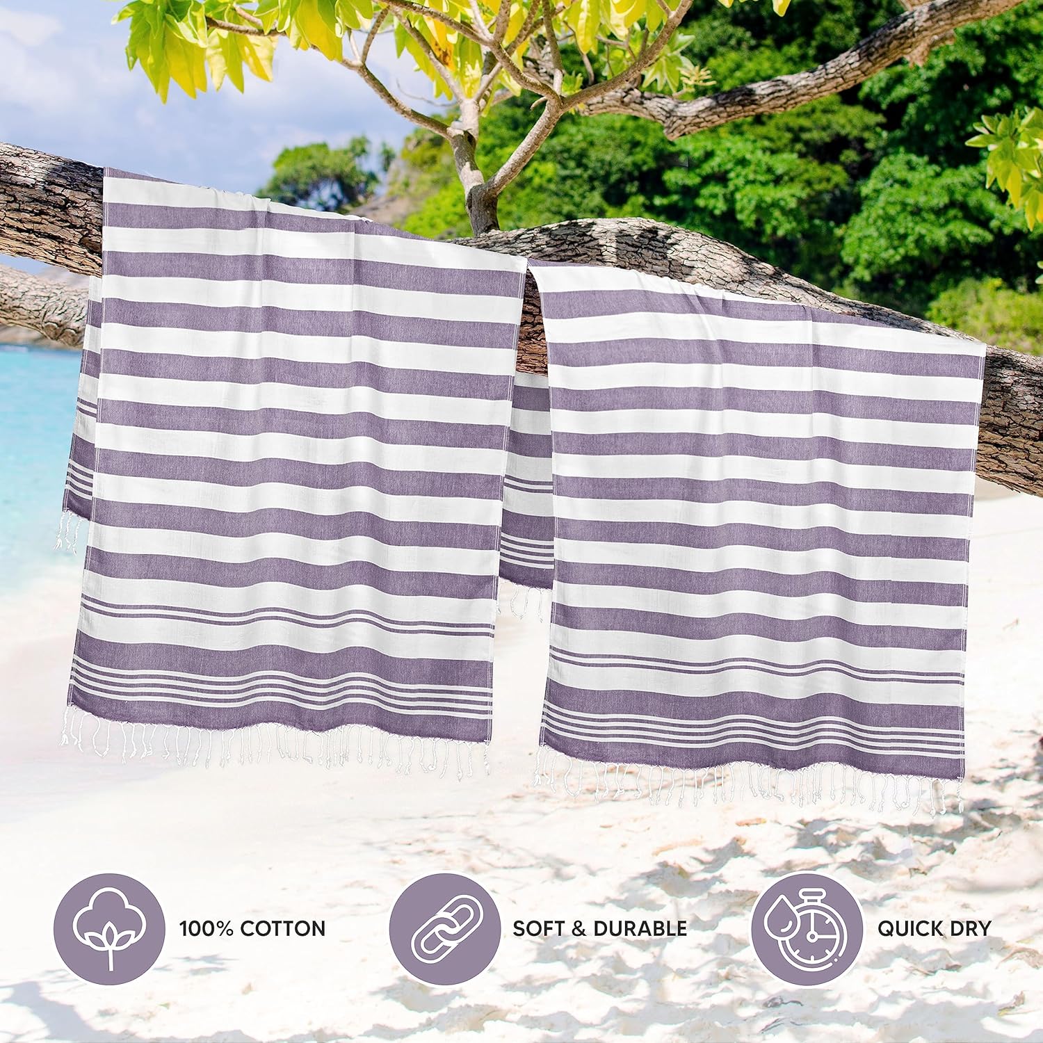 Utopia Towels - 4 Pack Turkish Beach Towels 40 x 72 inches
