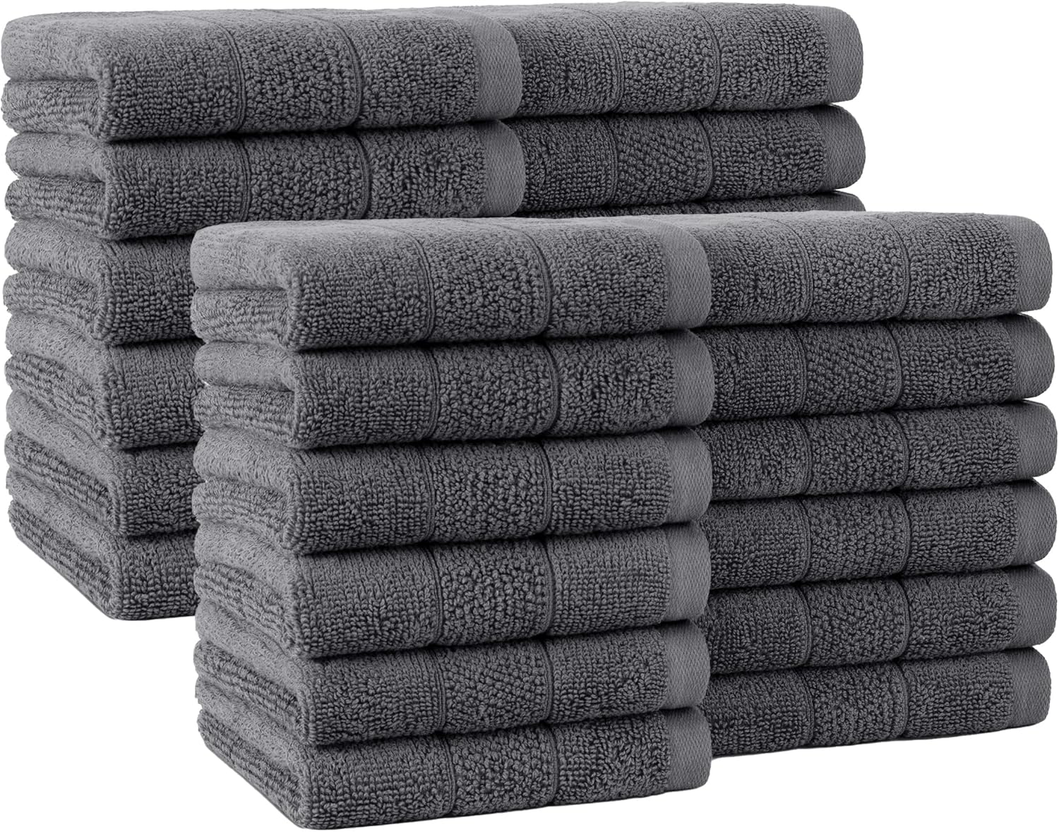 Premium Ring Spun Cotton Washcloths - Dark Grey