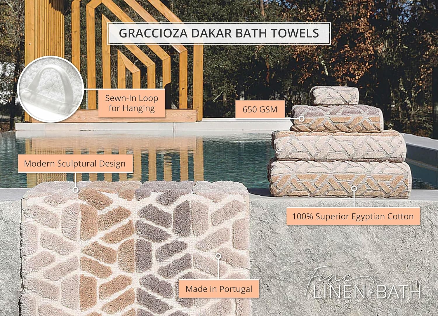 Elegant Geometric Bath Towel