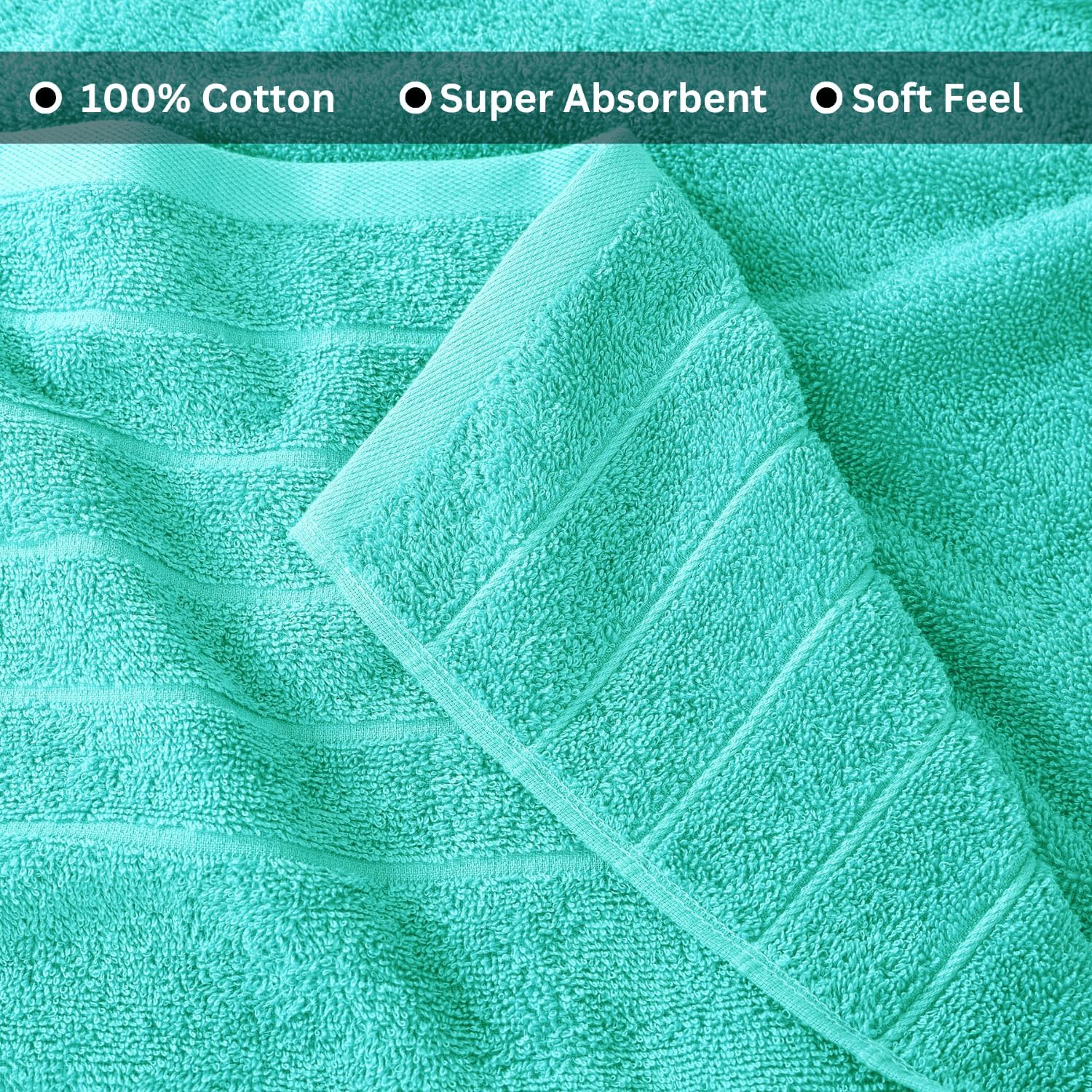 Luxury Soft Cotton bath towels 4-pack Aqua Sky bath time excellence