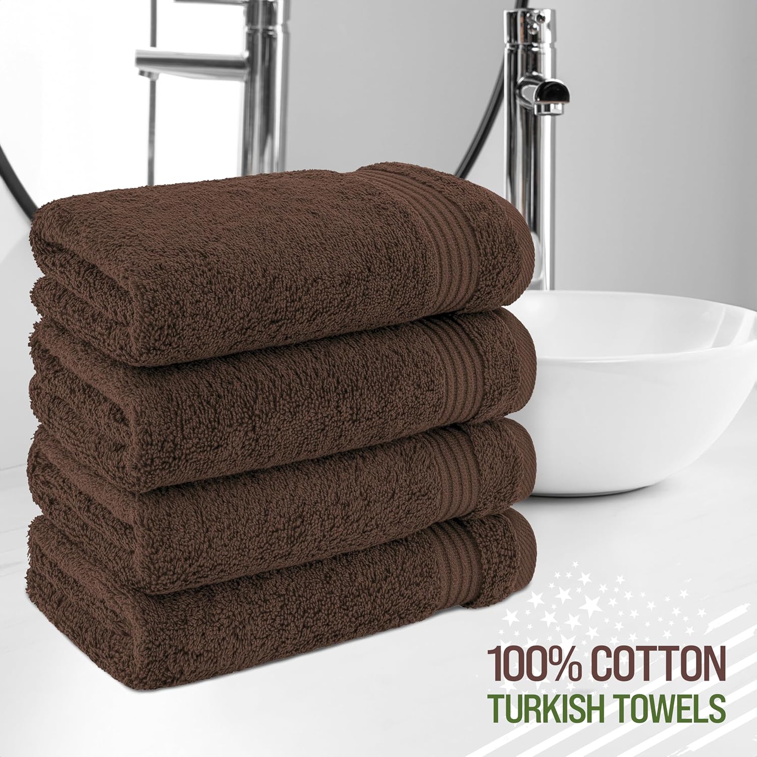 American Veteran Premium 100 Cotton Hand Towels Set