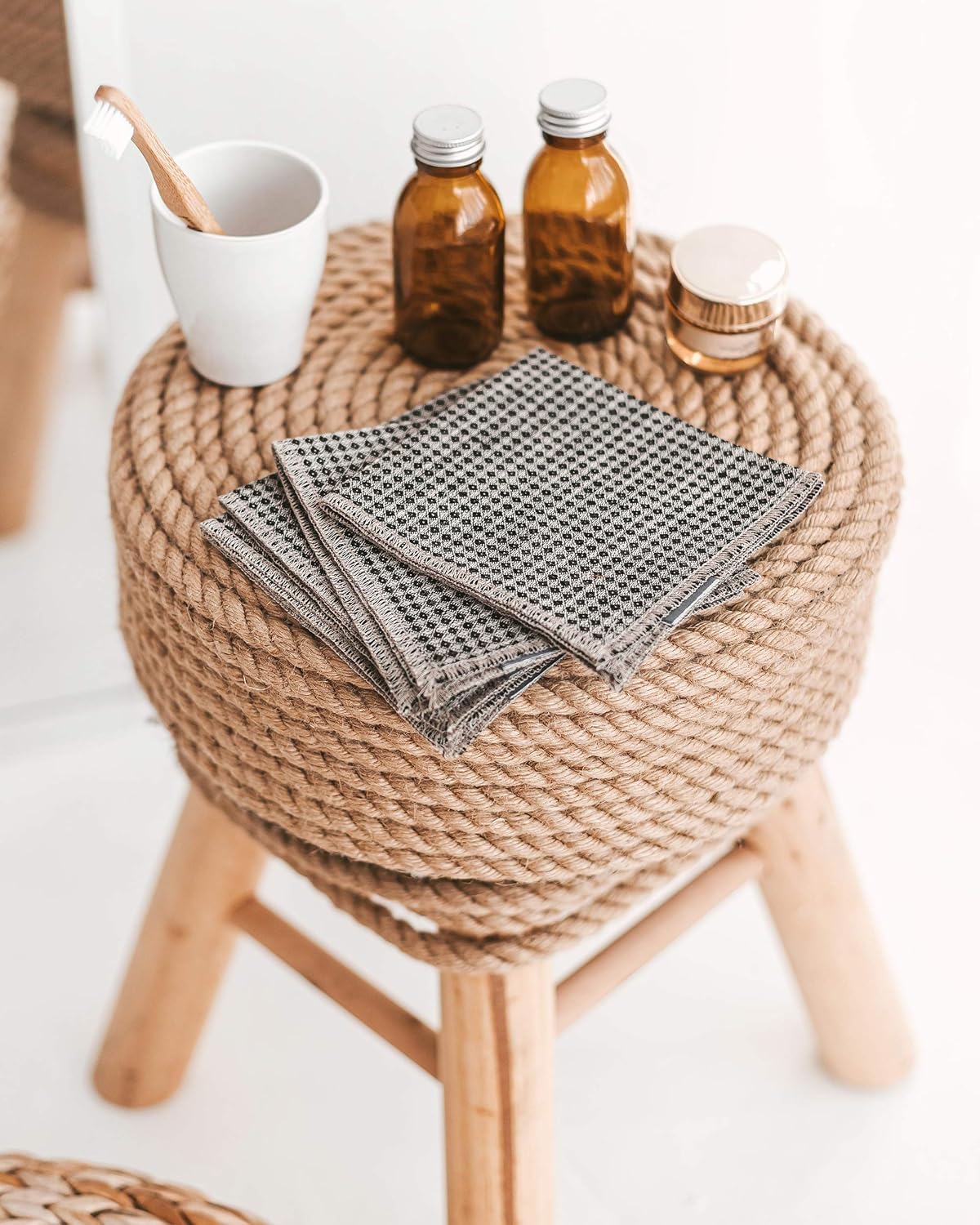 Discover 100 Natural Linen Face Washcloth Set