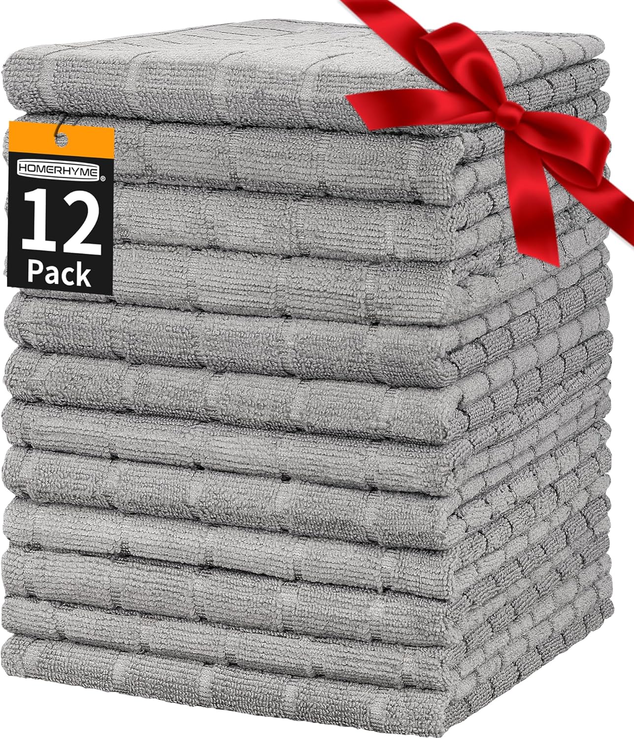 HOMERHYME Hand Towels 12-Pack Quick-DryLint-FreeBath Kitchen Essentials