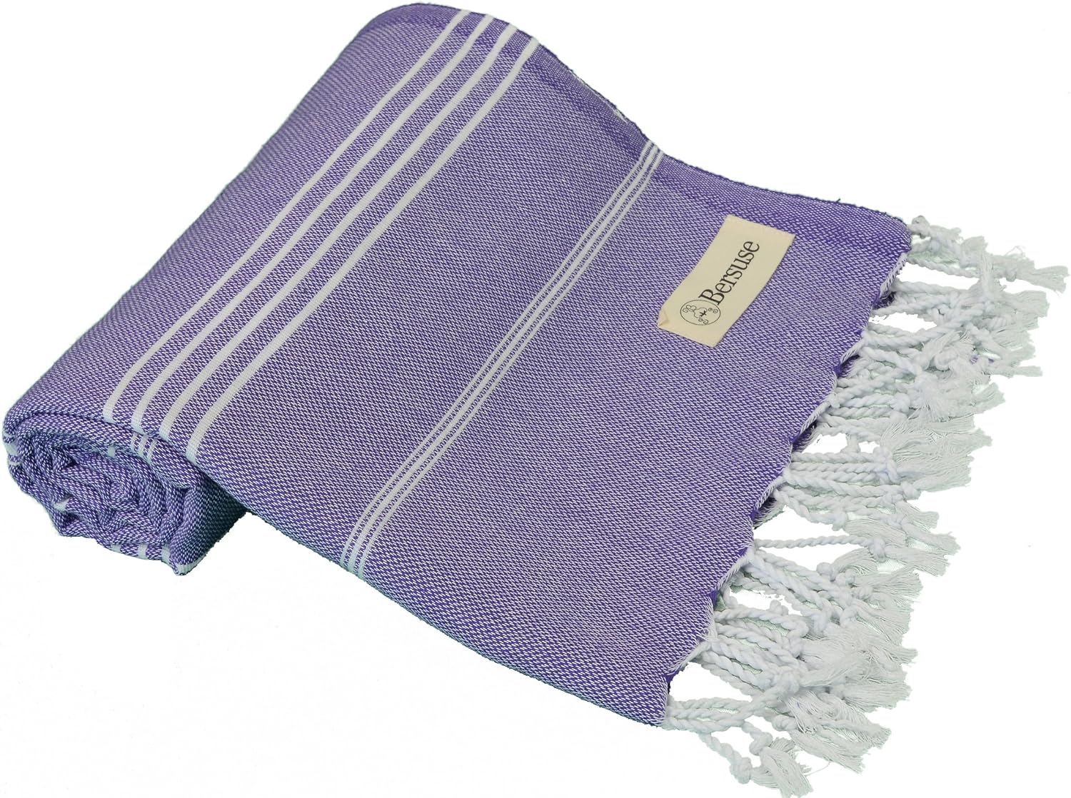 Bersuse Premium Turkish Beach Towel Set of 3 Dark Purple 37x70 Inches