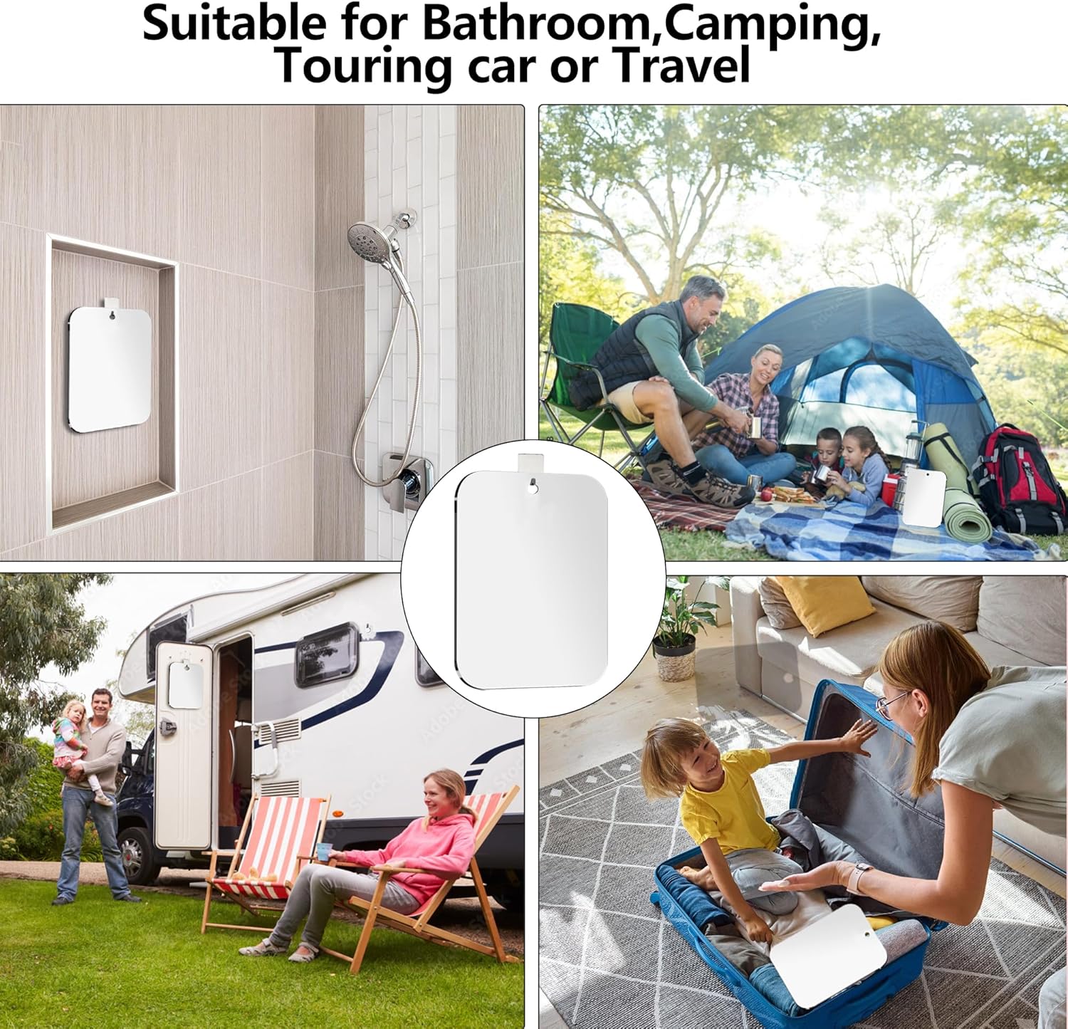 Canhard Fogless Shower Mirror 6x8 Inch Unbreakable