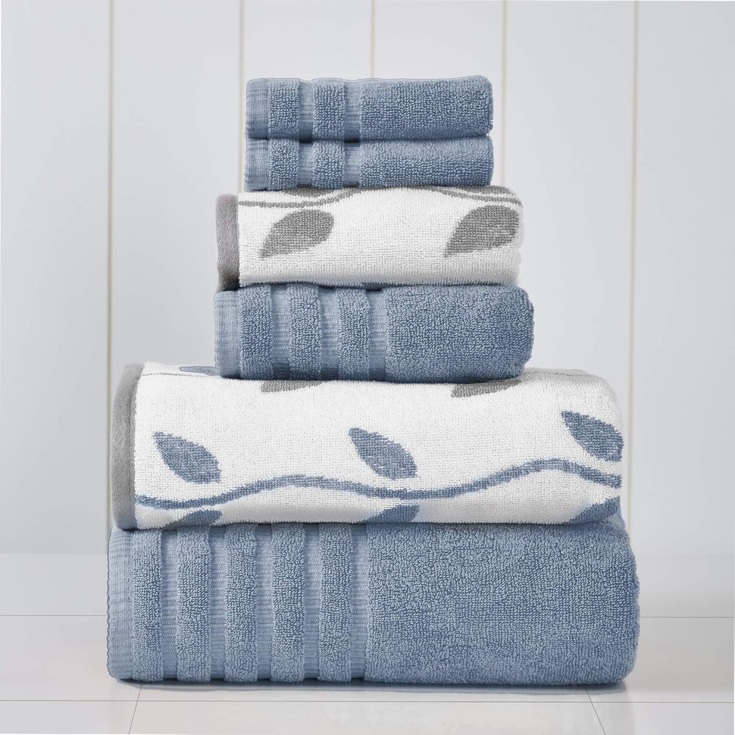 Amrapur Overseas 6-Piece Ultra-Soft Cotton Towel Set for Home Blue
