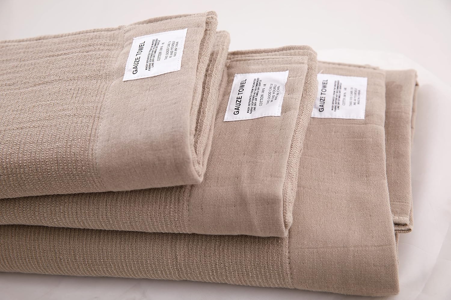 HOMHSP Khaki Multi-Purpose Cotton Towels Set