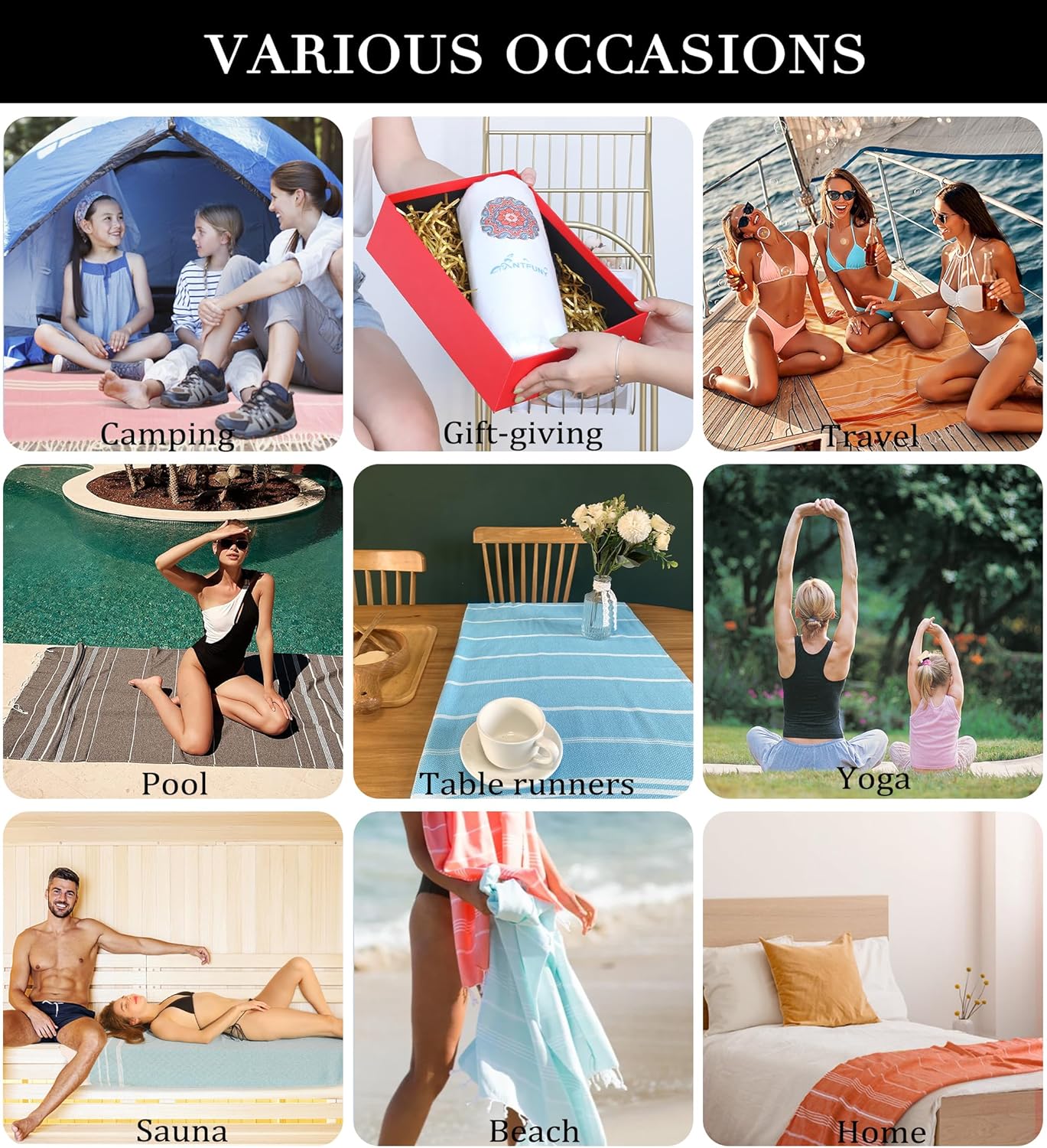 Antfuny Turkish Beach Towels