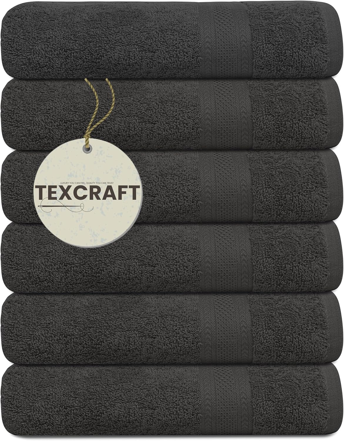 Premium Bath Towel Set - 6 x Terry Cotton Towels 24x48 for Daily Use