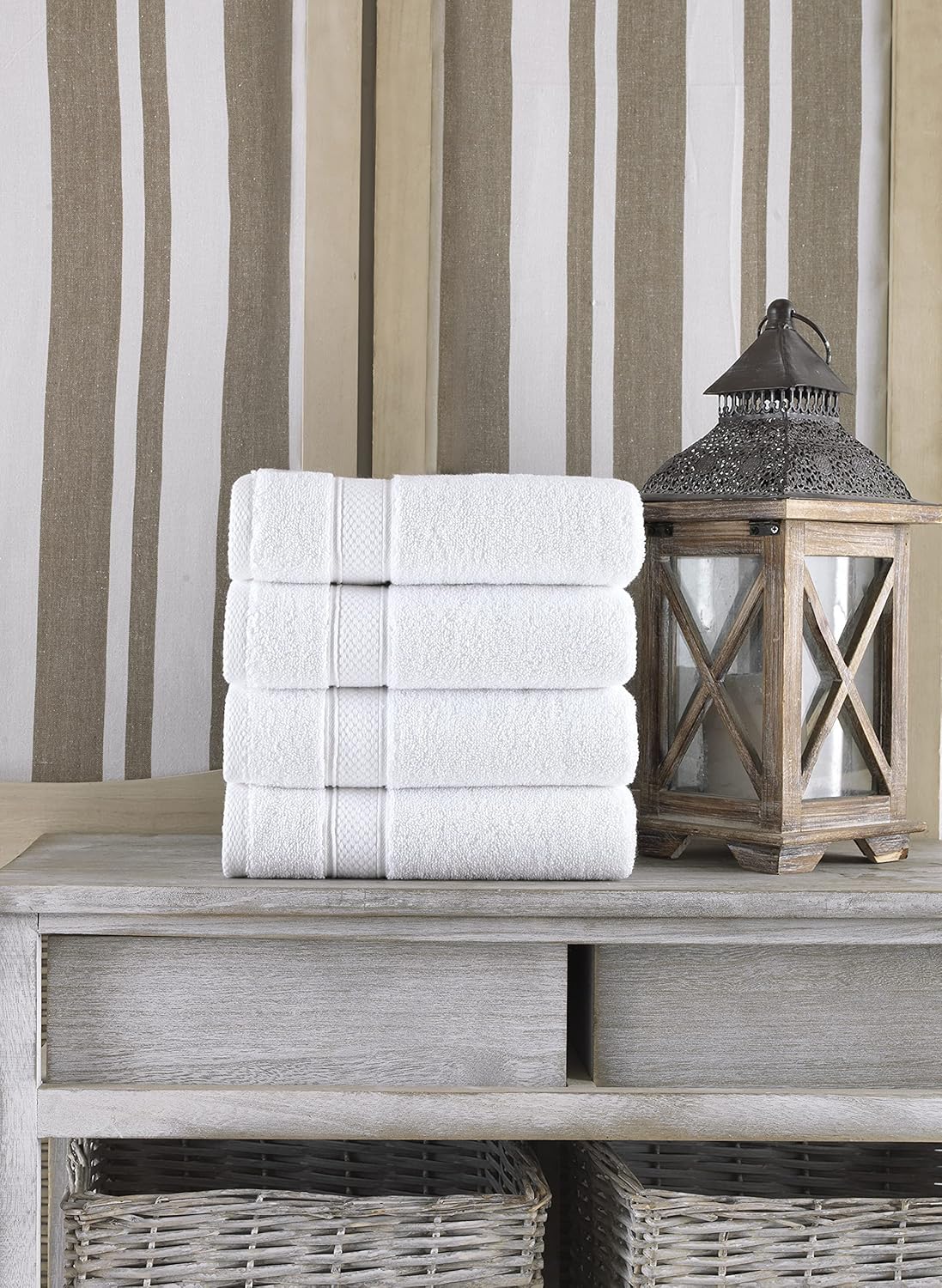 NOVA Luxury Linen - 4x Hand Towels Pure White Hotel Quality