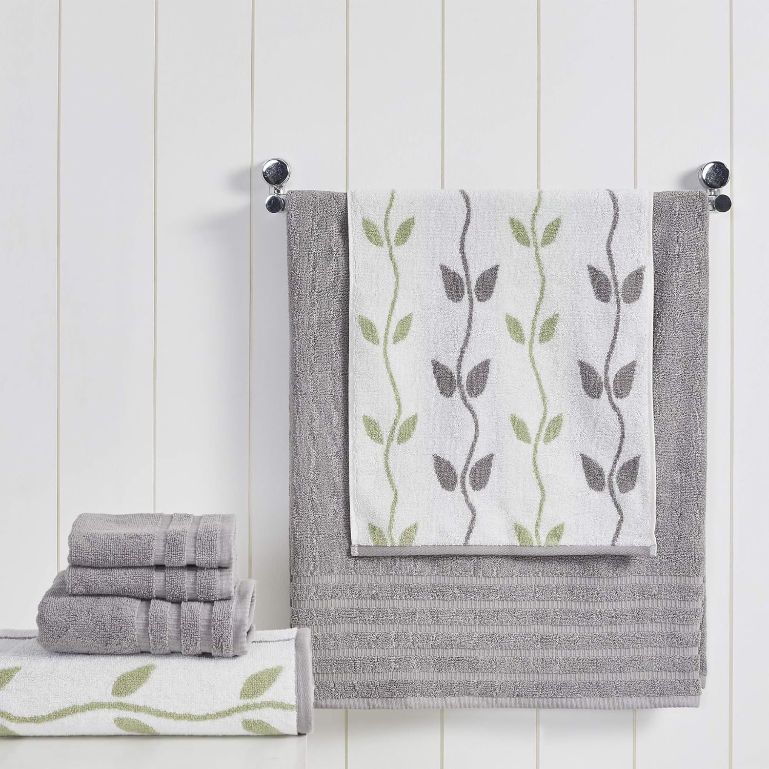 Modern jacquard solid 6-Piece Organic Cotton Towel Set for Luxurious Use