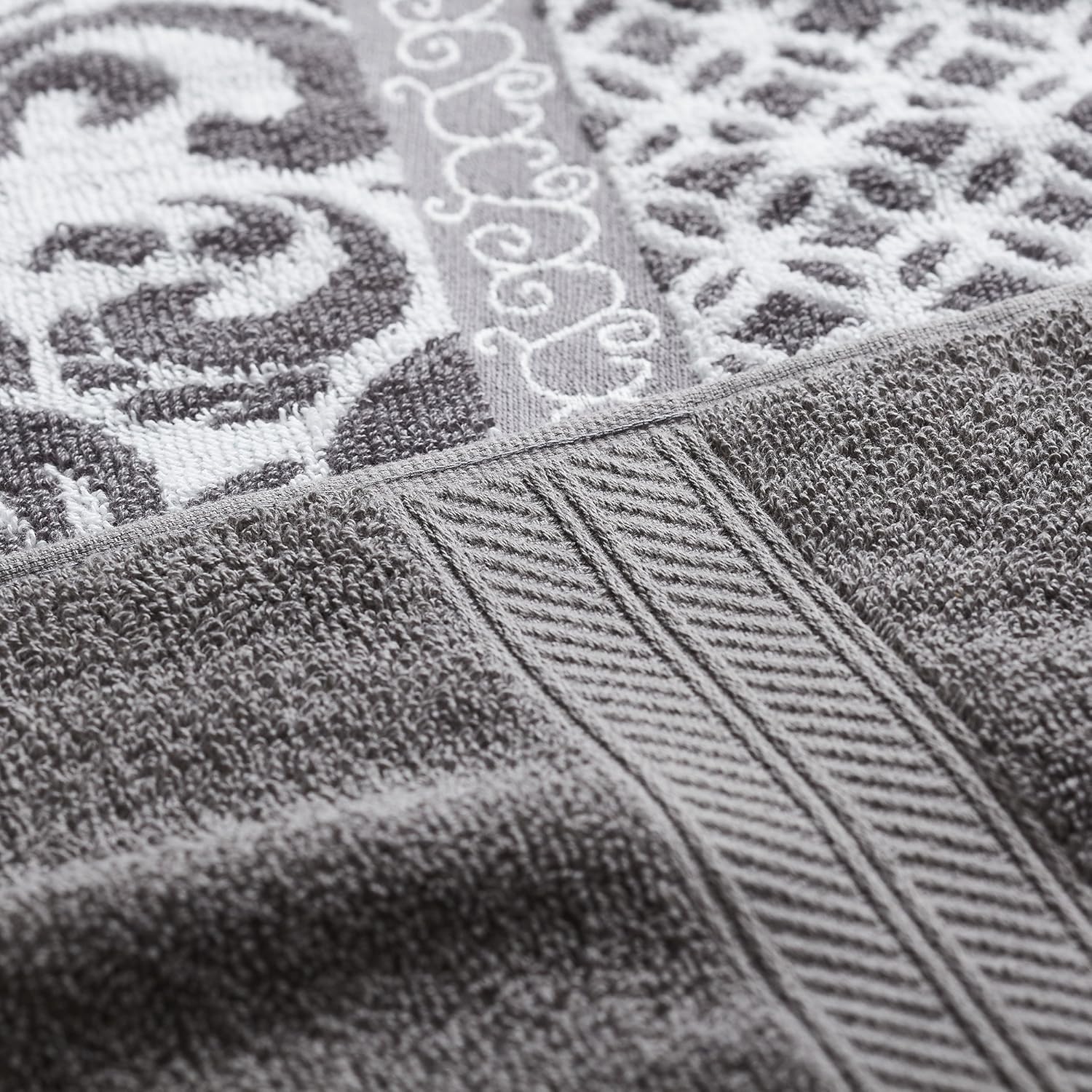 Modern Threads Modern Trefoil Filigree 6-Piece Reversible Yarn Dyed Jacquard Towel Set