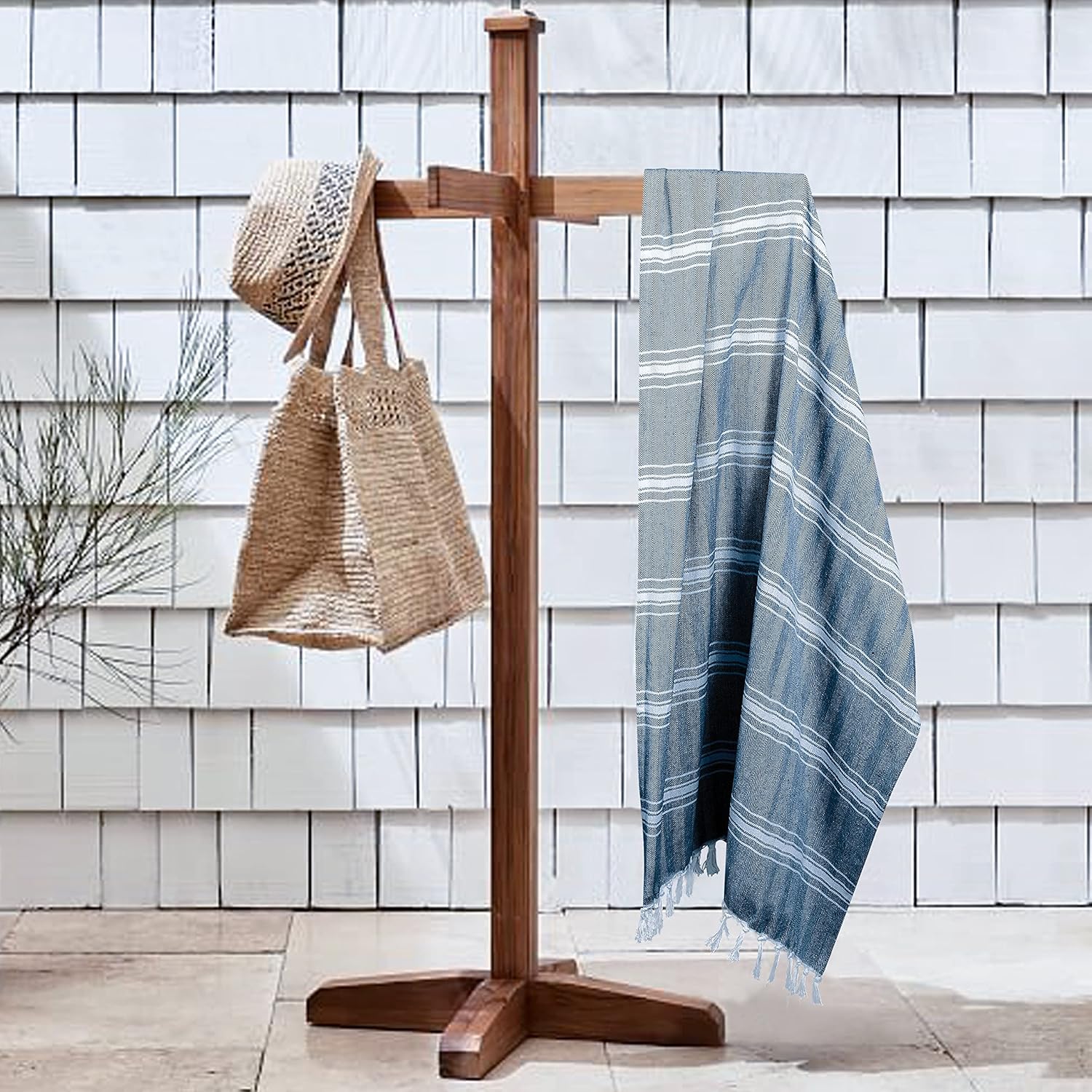 Belizzi Home - 6 x 36x71 Navy Blue Chevron Beach Towels