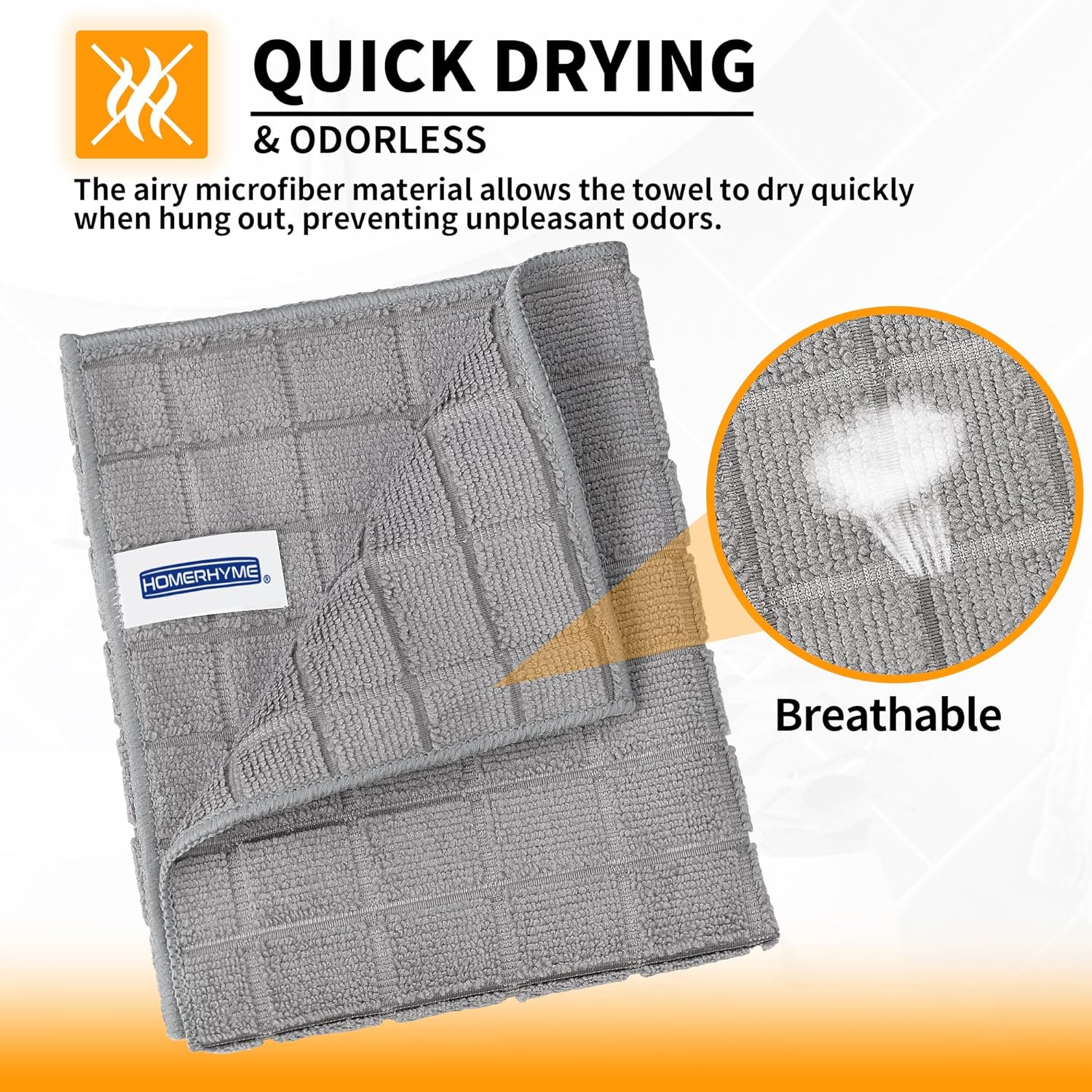 HOMERHYME Hand Towels 12-Pack Quick-DryLint-FreeBath Kitchen Essentials