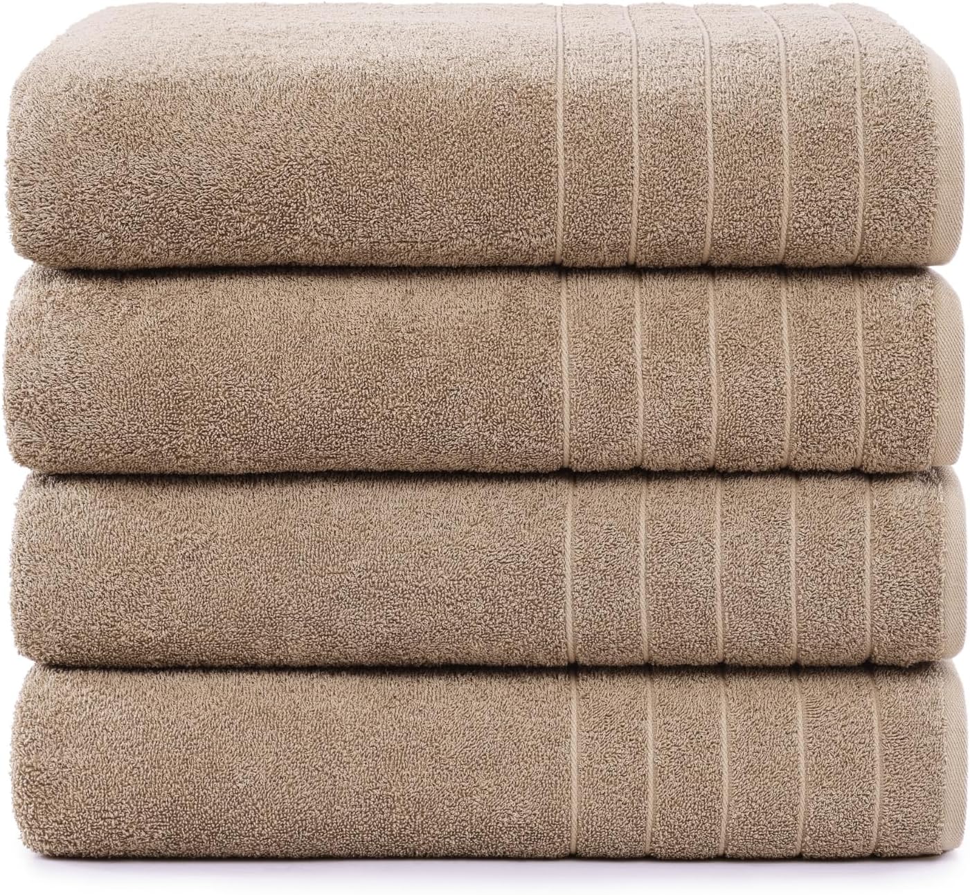Casa Platino 4-Piece Bathroom Towel Set 30x60 Cotton Tawny Brown