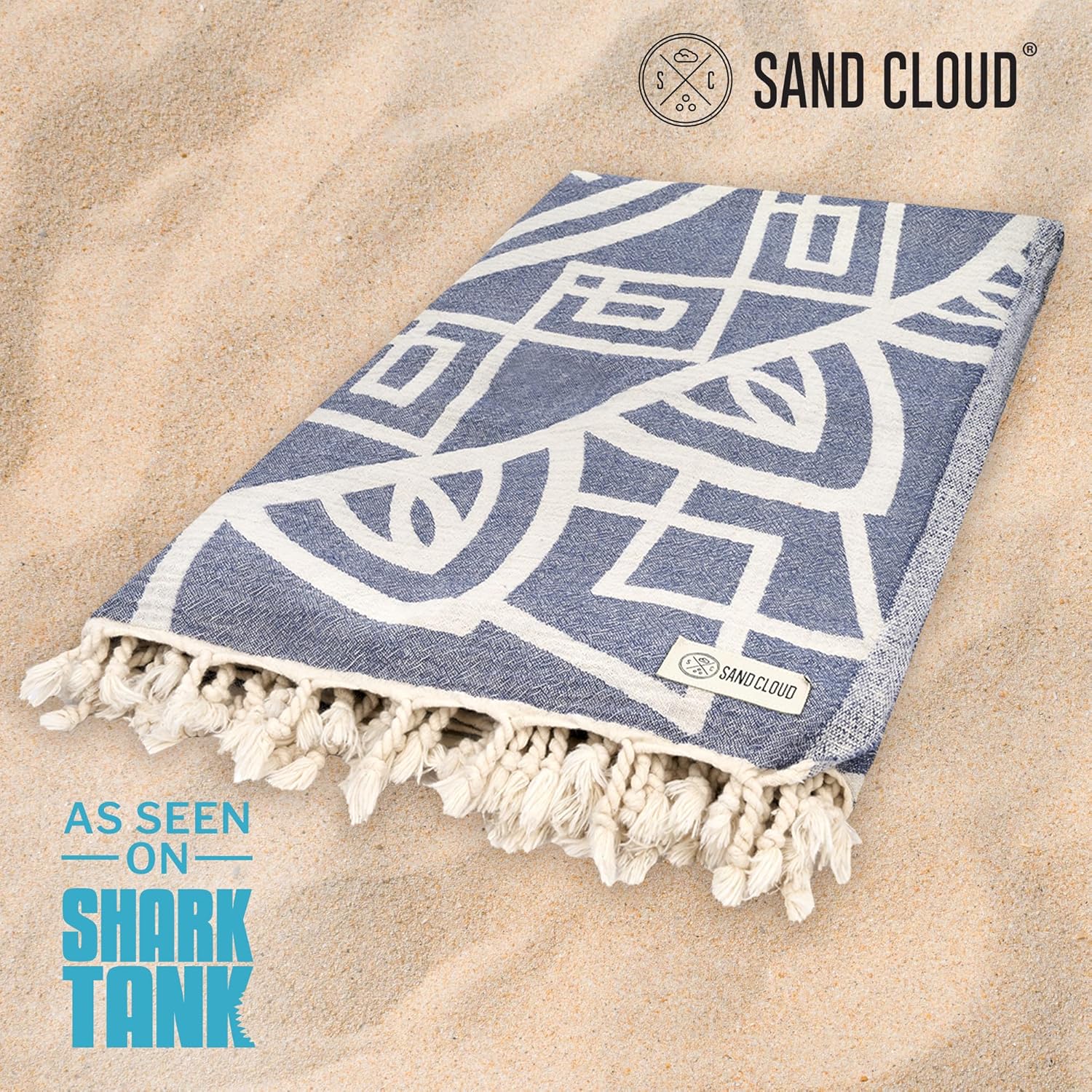 Sand Cloud Extra Large Turkish Beach Towel - Quick Dry Navy