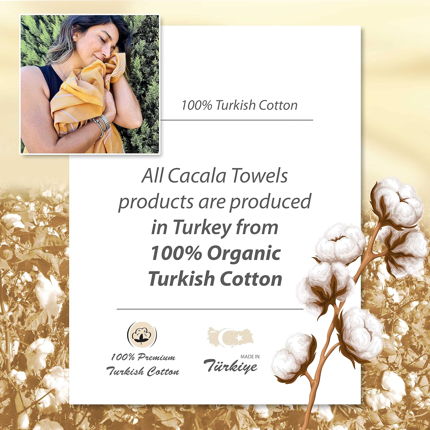 Cacala Lightweight Turkish Beach Towel