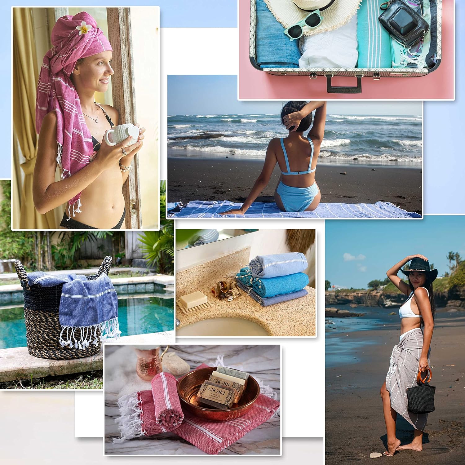Cacala Lightweight Turkish Beach Towel