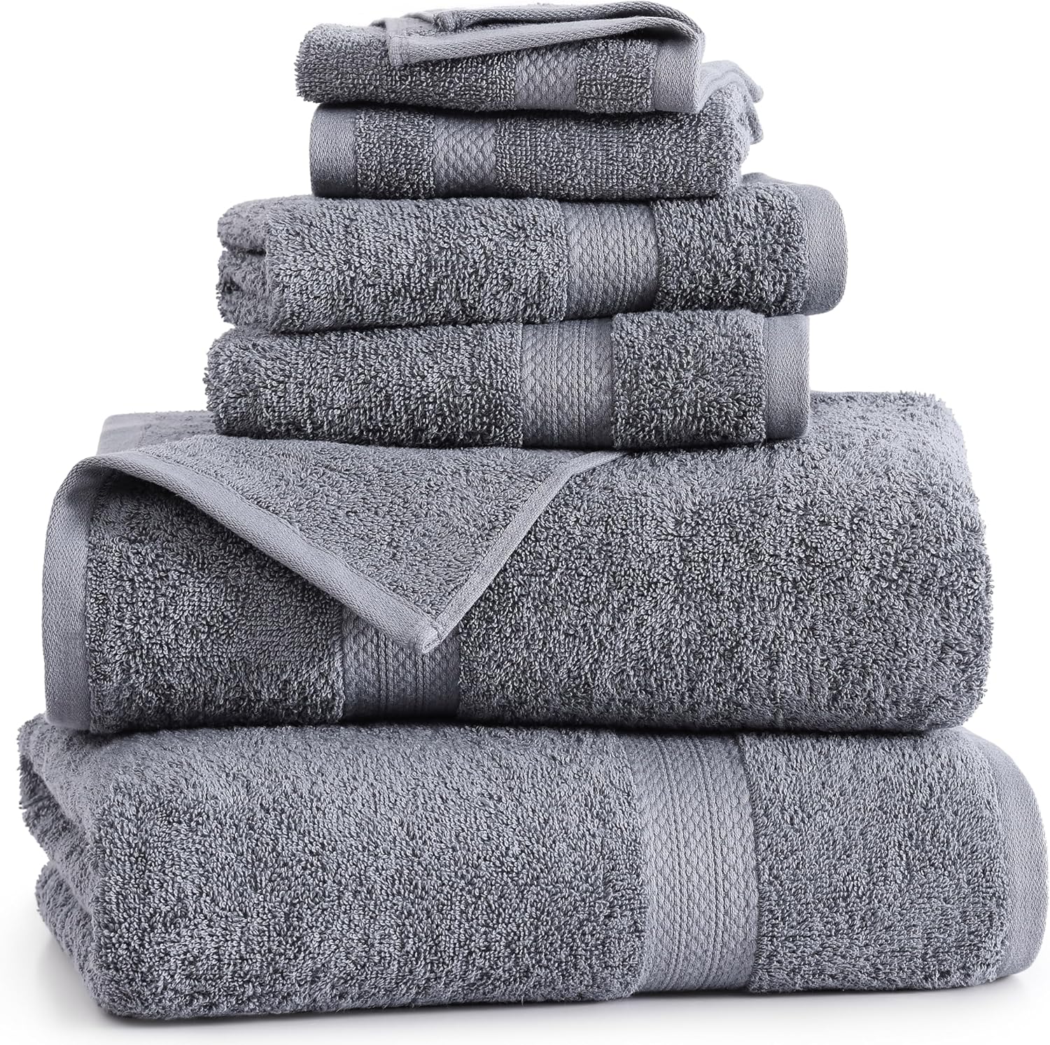 Premium Set of 6 Cotton Bath Towels for Your Bathroom