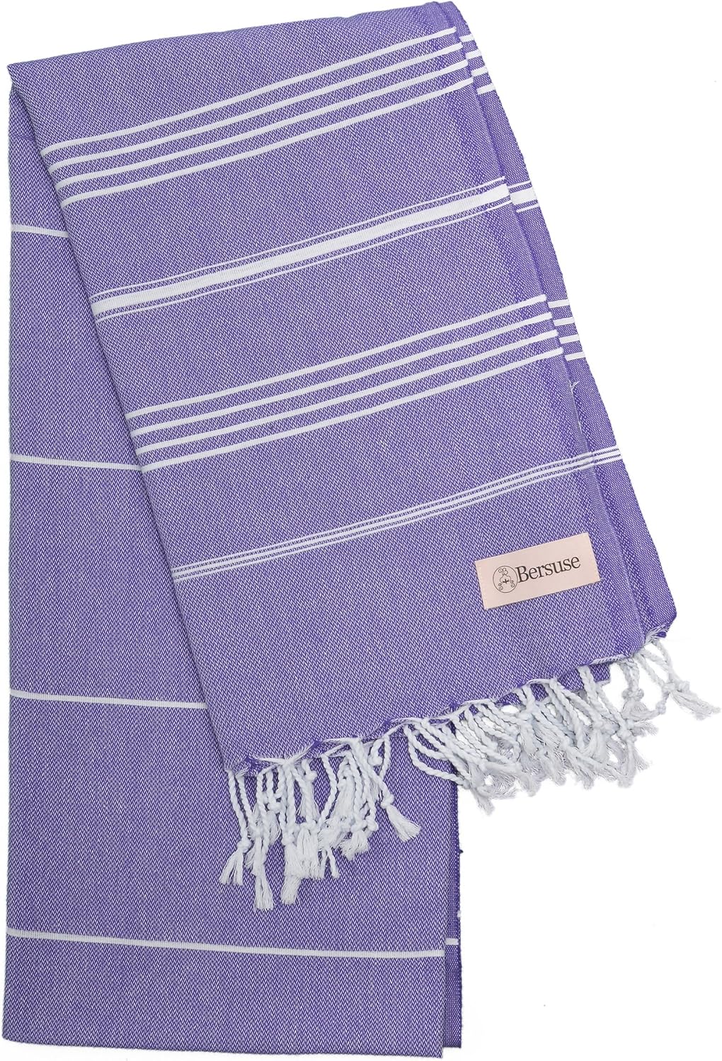 Bersuse Premium Turkish Beach Towel Set of 3 Dark Purple 37x70 Inches