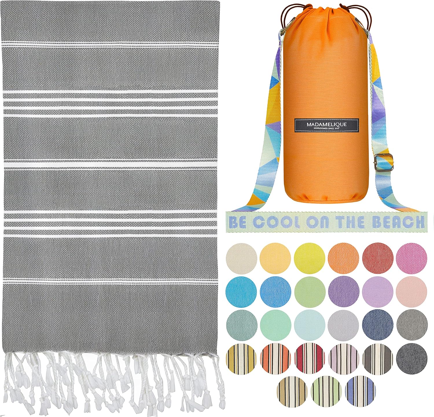 Madamelique Turkish Beach Towels Soft Durable Stylish for Sun Surf