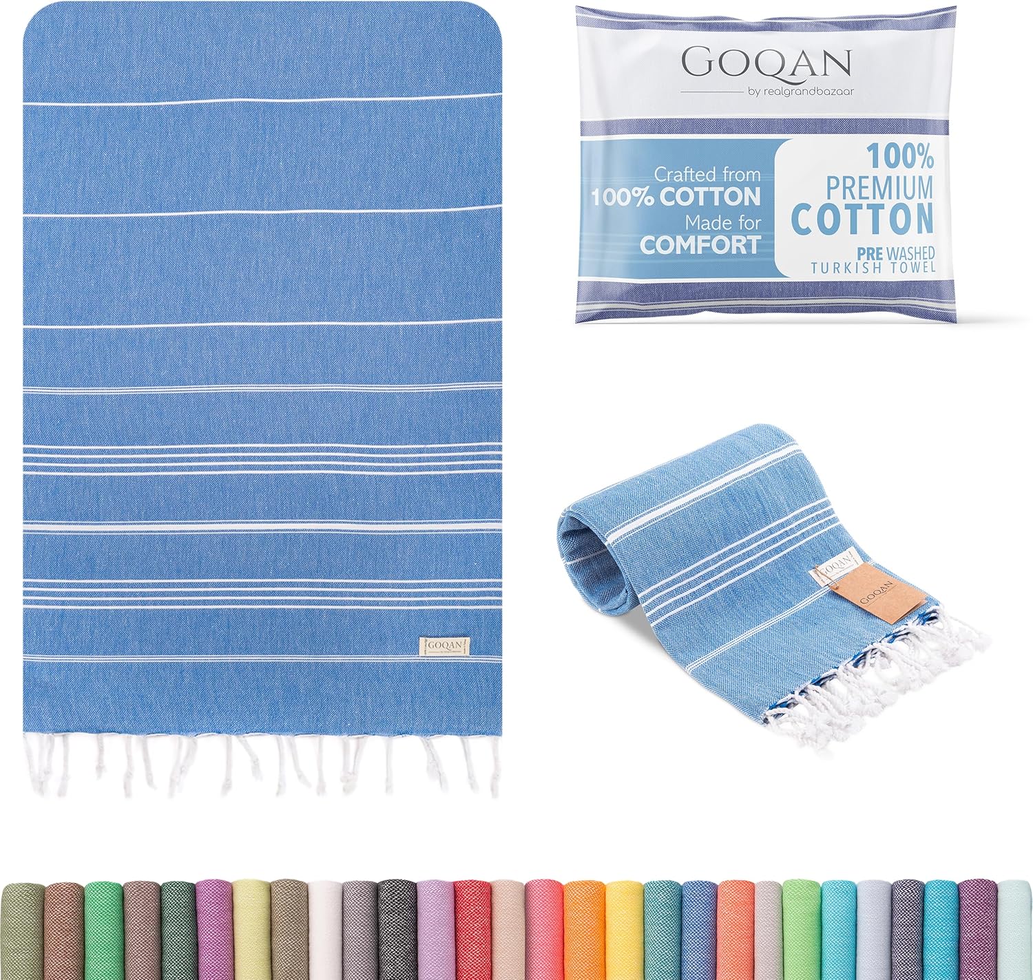 Sleek Soft Turkish Beach Towel by RealGrandBazaar